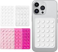 5 Pcs Suction Phone Holders,Silicone Suction Pad Sticky Phone Grip,Non Slip Suction Case Sticky Pad Grip for Stand,Shower Mirror and Car Selfie