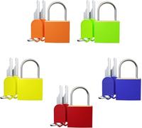 5 Pcs Suitcase Locks with Keys, Multicolor Mini Keyed Padlock, Small Coloured Travel Luggage Locks with Keys for Suitcase Baggage Outdoor School Gym Laptop Bag
