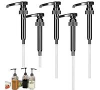 5 Pcs Syrup Pumps 750ML Reusable Pump Bottle Dispenser Black Coffee Syrup Portion Pump Dispensers Bar Bottles Pumps for Bottle Containers for Home Drink House Bar Coffee