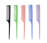 5 PCS Tail Comb Plastic Rat Tail Hair Comb Fine Lines Pintail Comb Antistatic Teasing Hair Comb with Long Handled for Women Men Girl Salon Home Supplies