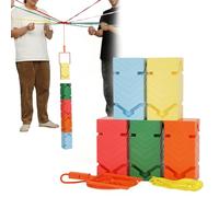 5 Pcs Teamwork Building Blocks Set, Upgrade Team Building Games for Adults & Kids, Durable Teamwork Building Blocks for Corporate Team Building Activities, School Sports Day & Outdoor Parties