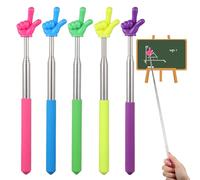 5 Pcs Telescopic Pointer Finger Extendable Hand Teacher Finger Pointer Retractable Teachers Pointers Stick For Reading Elementary School Kindergarten Effective Presentations Classroom Aids