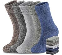5 PCS Thermal Socks for Men, Winter Warm Thick Knitting Wool Socks for Skiing, Hiking, Outdoor Activities, Ultra Soft Thermal Layer for Extreme Cold, Non-Slip Design, Size UK 5-11 (Fits 37-45)