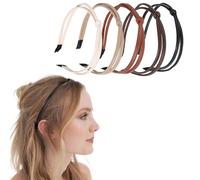 5 Pcs Thin Leather Headbands for Women, Cute Knotted Head Bands for Women’s Hair Fashion Kont Headband, Knotted Thin Headband Pure Color Headbands for Women, Girls Fashion Hair Accessories
