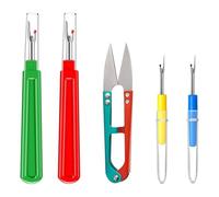 5 PCS Thread Remover Kit, Set Contains 2 Large Stitch Rippers,2 Small Thread Picker Tool and Scissors, Seam Ripper for All Kinds of Sewing Jobs,Crafting, DIY