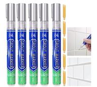 5 Pcs Tiles Grout Pen, Tile Grout Pen Silver Wall Repair Pens, Tile Grout Reviver Pens for Tile Grout Wall Floor Bathrooms and Kitchen Restoring Grout Joints