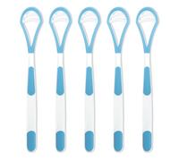 5 Pcs Tongue Scraper Tongue Brush, Scraper Handle Tongue Cleaners Brush to Help Resist Bad Breath and Freshen The Breath, Great for Adult Kids Remove Tongue Coating (Blue)