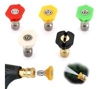 5 pcs Tool Daily Pressure Washer Spray Nozzle Tips Multiple Degrees, 1/4 inch，2.5 GPM