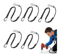 5 Pcs Tool Lanyard with Spring Carabiner and Adjustable Loop,90-130cm Length Maximum Weight Limit 10KG / 22lb,Safety Tool Tether,Tool Lanyard for Working at Height Fall Protection Scaffold Tools