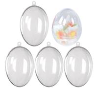 5 Pcs Transparent Egg Box Fillable Easter Eggs Plastic Surprise Egg Easter Tree Hanging Decorations Easter Egg Game Party Supplies