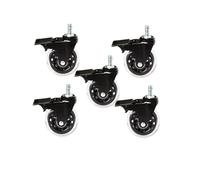 5 Pcs Transparent PU Chair Casters 2"/2.5"/3" Wheels 10mm/11mm Brake Roller Replacement for Office Fur Chairs HeavyDuty Smooth Rolling No.10