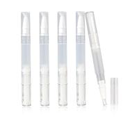 5 Pcs Transparent Twist Pens, 3ml Nail Oil Pen with Brush Tip, Empty Twist Pen with Brush Travel Portable, Empty Cuticle Oil Pen Cosmetic Container Applicators for Lip Gloss, Nail Polish