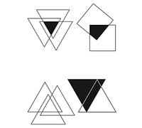 5 pcs Triangle Geometric Temporary Tattoo Men And Women Waterproof Small Fresh Simulation Tattoos