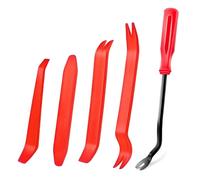 5 Pcs Trim Removal Tools, Pry Tools, Car Pry Tool Kit, Car Panel Door Audio Radio Stereo Removal Tools, Auto Clip Fastener Remover Pry Tool Set, Red