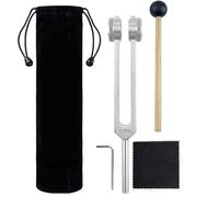 5 PCS Tuning Forks for Healing, 128Hz Tuning Fork Grade Set with Black Mallet, Frequency Healing Device for Chakra Balancing and Neurology Examinations, Includes Storage Bag for Portab