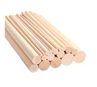 5 PCS Unfinished Wooden Dowel Rods - 1-2.5cm Diameter, 10cm Long Hardwood Sticks for DIY Crafts and Projects(2.5cm)