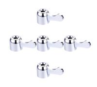 5 Pcs Universal Faucet Handles Plastic Chrome Plated for Single Handle Faucet Shower 5mm Screw Fits 0.31inch 8mm Valve Spool Easy Install Kitchen Bathroom Wall Deck Mounted Handles 2.75inch 70mm