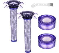 5 Pcs Upgraded V8 Vacuum Filter Replacement Kit Compatible with Dyson V8 New Version SV25 / Dyson V7 New Model SV37 Cordless Vacuum, 2 Pre-Filters + 2 Post-Filters + 1 Brush, Replace Part #965661-05