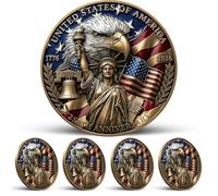 5 Pcs USA 250th Anniversary Acrylic Pins, Liberty Eagle Bell Lapel Pin, Patriotic Collectible Gift for Men Women Friends Collectors Bags Backpacks Hats Jackets Coat