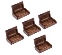 5 PCS USB Flash Driver Wood USB Memory Stick Pen Drives with Wooden Box (Ellipse Walnut Wood, 3.0 32GB)