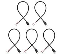 5 PCS USB Type-C Pigtail Cable Extension,Power Cable Solderable 22AWG 5V 3A USB-C Plug to 2 Pin Bare Wire Open End Connector, for USB Type C Equipment Installed or Replacement Repair DIY Cable (30cm)