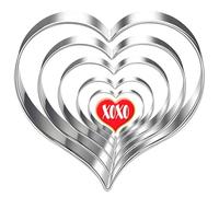 5 Pcs Valentines Day Cookie Cutter with Heart Shaped,Stainless Steel Heart Cutter Pastry Mold Set for Festive Baking Desser,Valentine's Day Bakeing Mold Heartfelt for Baking Cupcake Present