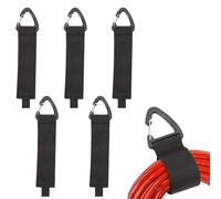 5 Pcs Velcro Cable Ties,Metal Strap Wire Tidy Straps Reusable Cord Rope Tightening Cinching Tool Multi-Purpose Pliers Tie Heavy Duty Black Hook Loop Management Strips Tape Elastic,for Backpack Desk