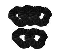 5 Pcs Velvet Hair Scrunchies Elastic Hair Band Soft Bobble Hair Ties Black