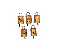 5 Pcs Vintage Hanging Bells - Small Christmas Bells for Decoration, Rustic Gold Jingle Bells for Crafts, Farmhouse Bell Ornaments, Witch & Cow Bells for Home Decor, Wind Chime, Door Knob, Wall Decor