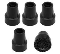 5 Pcs Walking Stick Rubber Ends, Non-Slip Rubber Replacement Cane Tip for 19 mm Diameter, Black Standard Walking Sticks Foot Pad Folding Cane Accessory