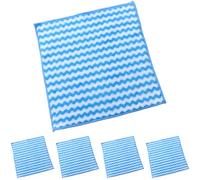 5 Pcs Wash Cloth, 9.8 x 9.8 in Microfiber Cleaning Set, Double Layer Super Absorbent Cleaning Cloth with Wave Pattern for Kitchen Dishes Countertops Furniture, Non-Linting and Non-Scratch