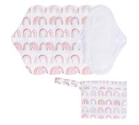 5 Pcs Washable Menstrual Pad Strong Water Absorption Comfortable Breathable Reusable Sanitary Pad with Storage Bag (Rainbow)