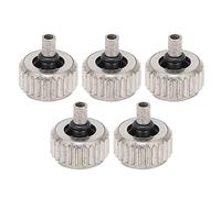 5 Pcs Watch Crown, Silver Steel Wristwatch Repair Tool Kit, Durable Lightweight Spare Parts for Watchmakers and DIY Enthusiasts, Replacement Watch Head Components with Compact Stor (5.5mm long hole)