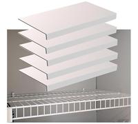 5 PCS Waterproof Wire Shelf Covers, 8mm Faux Wood Liners for Pantry Organization, Easy No-Tool Installation, 25x12in (White) - Perfect for Home & Kitchen Storage