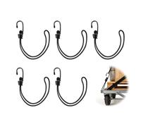 5 Pcs Wheelie Bin Locks, 55 cm Black Universal Heavy Duty Wheelie Bin Lid Straps Bungee Cords with Hooks for High Winds Storms Prevent Animals Rummaging and Spilling