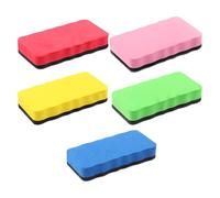 5 PCS White Board Erasers, Magnetic Whiteboard Rubber Eraser with Thick Felt Pad for Home, Office Classrooms (Red, Blue, Green, Pink, Yellow)