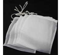 5 Pcs White Nylon Straining Bag - Fine Mesh - Homebrew Beer Wine Cider Dry Hop Beer Brewing Filters Straining Home Brewing and Wine Making (6 x 7.8 inch)
