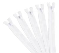 5 Pcs White Zip,DIY Invisible Zip, Zips for Sewing, 40cm Closed-Ended Concealed Zippers White Fixer for Tailor Sewing Tools Cushion DIY Craft Dressmaking Pillows Skirts Clothes Bags Pants