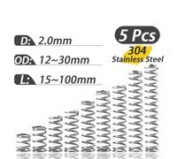 5 Pcs Wire Diameter 2.0mm 304 Stainless Steel Compression Springs 17mm, 18mm, 19mm, 20mm, 21mm OD Machinery Motorcycle Industrial Automotive(100mm,19mm)
