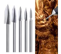 5 PCS Wood Carving Burrs Carving Drill Bits Compatible with Dremel Carving Tools 1/8?3mm) Shank for Woodworking, Engraving Carving, DIY Drilling, Grinding, Micro, Sculpture