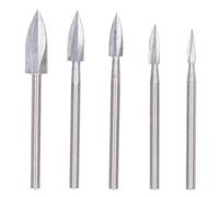 5 Pcs Wood Carving Drill Bit Set Compatible with Dremel Rotary Tool, Wood Carving Tools with 1/8” Shank Suitable for DIY Crafts Wood Carving Engraving Drilling Micro Sculpture