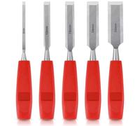 5 Pcs Wood Chisel Sets, Wood Chisels for Woodworking DIY Carving Tools with Bevel Edge, Carpenters Chisel Set with Non-slip Long Handle, Hand Woodworking Tools for Carpentry Joinery Sculpting, 5 Sizes