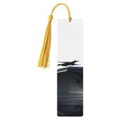 5 Pcs Wooden Bookmark for Men Women Wood Bookmarks with Holes and Tassels Vintage Bookmark Aircraft Carrier Wood Hanging Tags Ornaments Handmade Craft Book Marks for Gifts