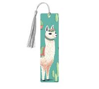 5 Pcs Wooden Bookmark for Men Women Wood Bookmarks with Holes and Tassels Vintage Bookmark Alpaca Cactus Wood Hanging Tags Ornaments Handmade Craft Book Marks for Gifts