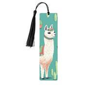 5 Pcs Wooden Bookmark for Men Women Wood Bookmarks with Holes and Tassels Vintage Bookmark Alpaca Cactus Wood Hanging Tags Ornaments Handmade Craft Book Marks for Gifts