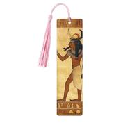 5 Pcs Wooden Bookmark for Men Women Wood Bookmarks with Holes and Tassels Vintage Bookmark Ancient Egyptian Wood Hanging Tags Ornaments Handmade Craft Book Marks for Gifts
