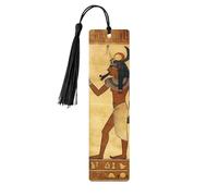 5 Pcs Wooden Bookmark for Men Women Wood Bookmarks with Holes and Tassels Vintage Bookmark Ancient Egyptian Wood Hanging Tags Ornaments Handmade Craft Book Marks for Gifts