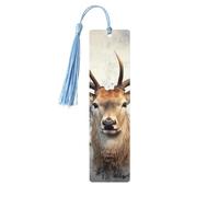 5 Pcs Wooden Bookmark for Men Women Wood Bookmarks with Holes and Tassels Vintage Bookmark Animal Deer Wood Hanging Tags Ornaments Handmade Craft Book Marks for Gifts
