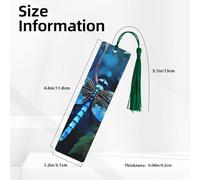 5 Pcs Wooden Bookmark for Men Women Wood Bookmarks with Holes and Tassels Vintage Bookmark Art Blue Dragonfly Wood Hanging Tags Ornaments Handmade Craft Book Marks for Gifts