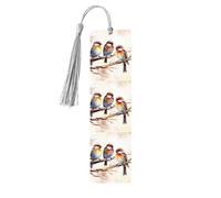 5 Pcs Wooden Bookmark for Men Women Wood Bookmarks with Holes and Tassels Vintage Bookmark Birds Resting on Tree Branch Wood Hanging Tags Ornaments Handmade Craft Book Marks for Gifts